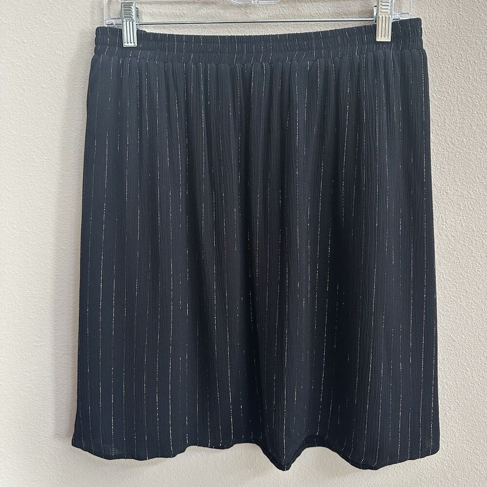 Michael Kors Skirt Black Gold Pinstripe Women’s XXL Knee Career Office Suit Work